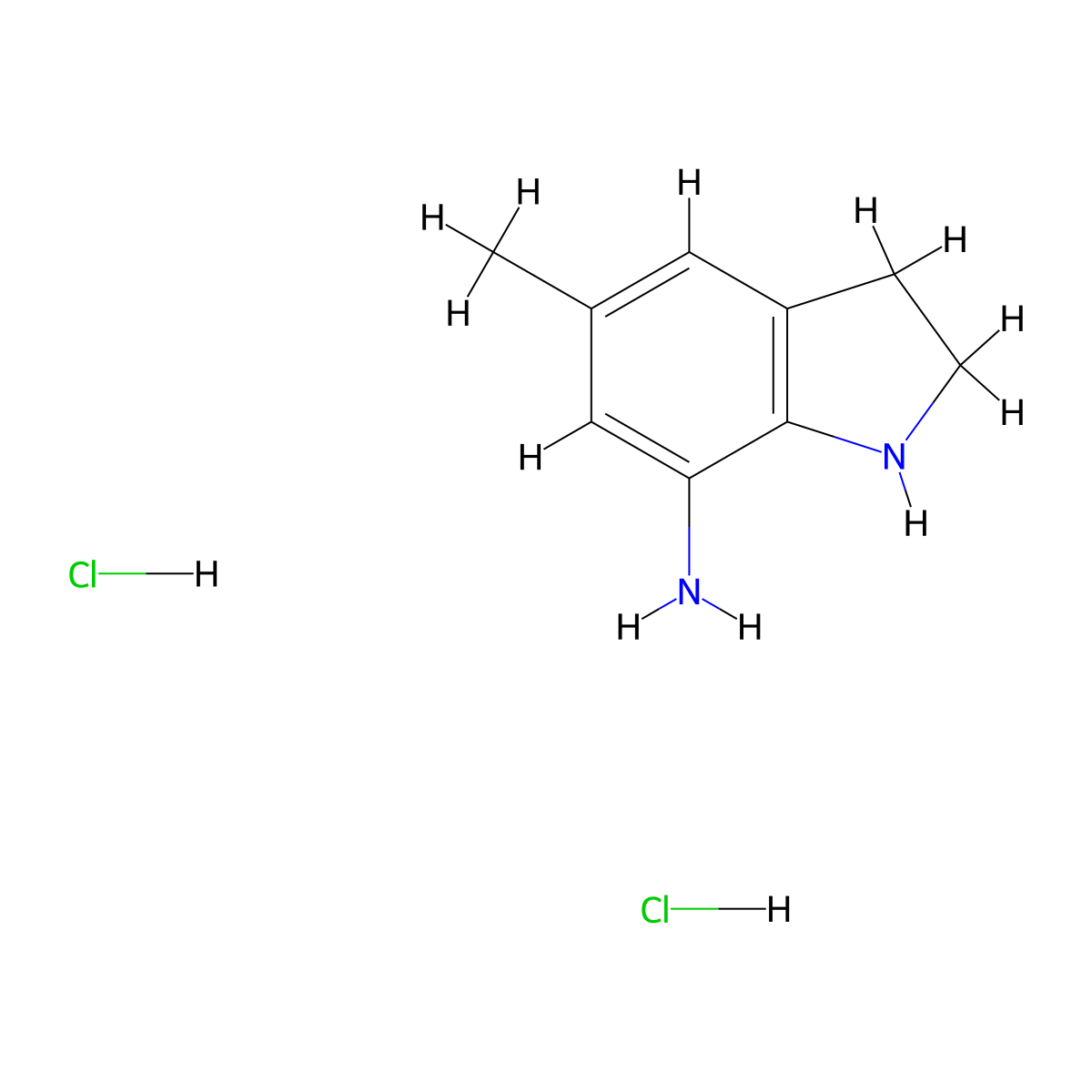 5-Methylindolin-7-amine dihydrochloride molecular structure, CAS 2306272-04-6