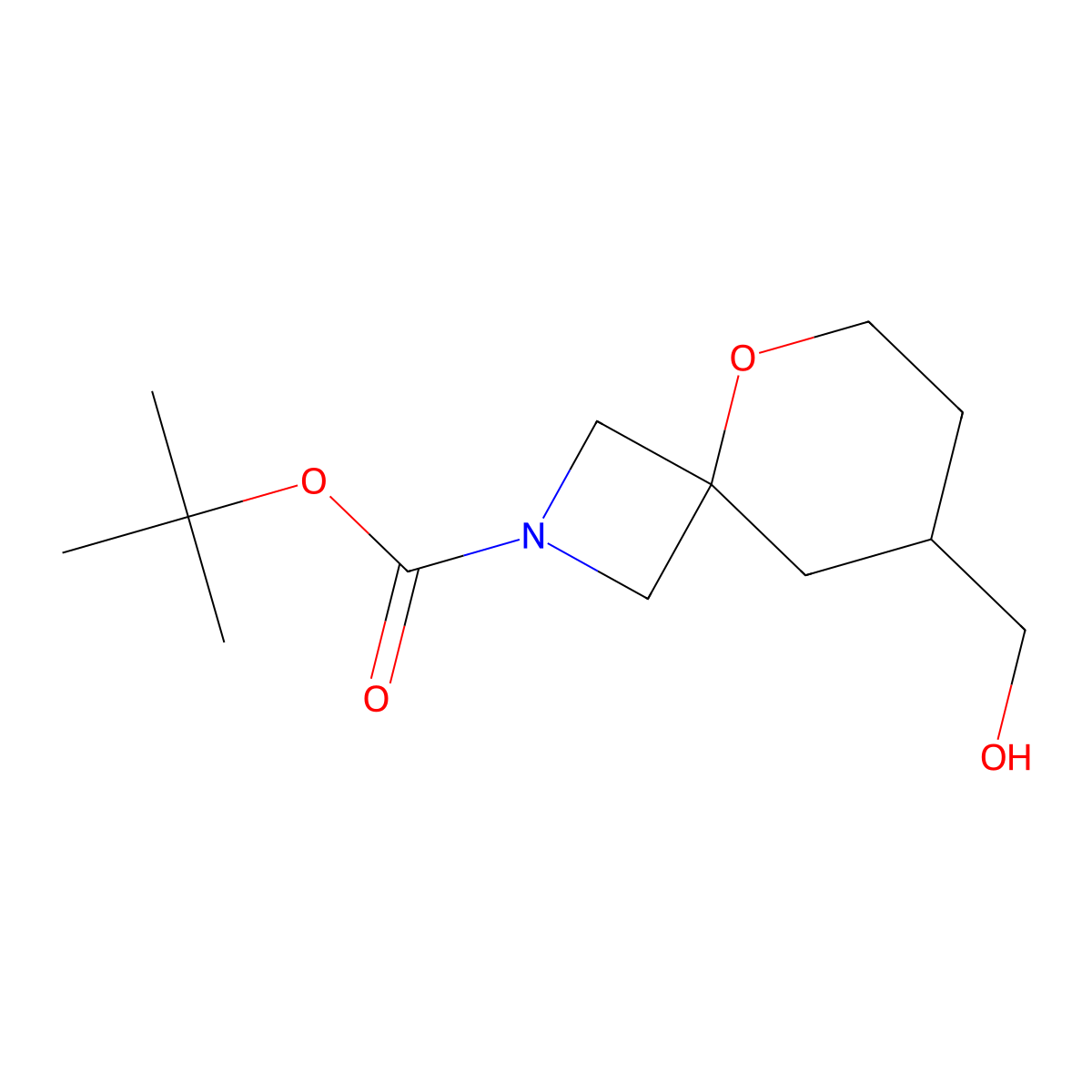 tert-Butyl 8-(hydroxymethyl)-5-oxa-2-azaspiro[3.5]nonane-2-carboxylate molecular structure, CAS 2306272-26-2