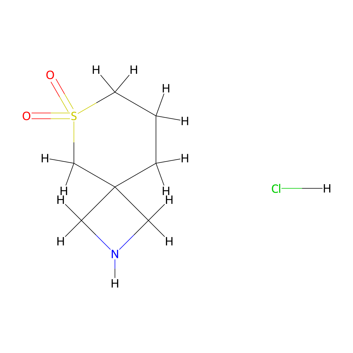 6-Thia-2-azaspiro[3.5]nonane 6,6-dioxide hydrochloride molecular structure, CAS 2306272-52-4
