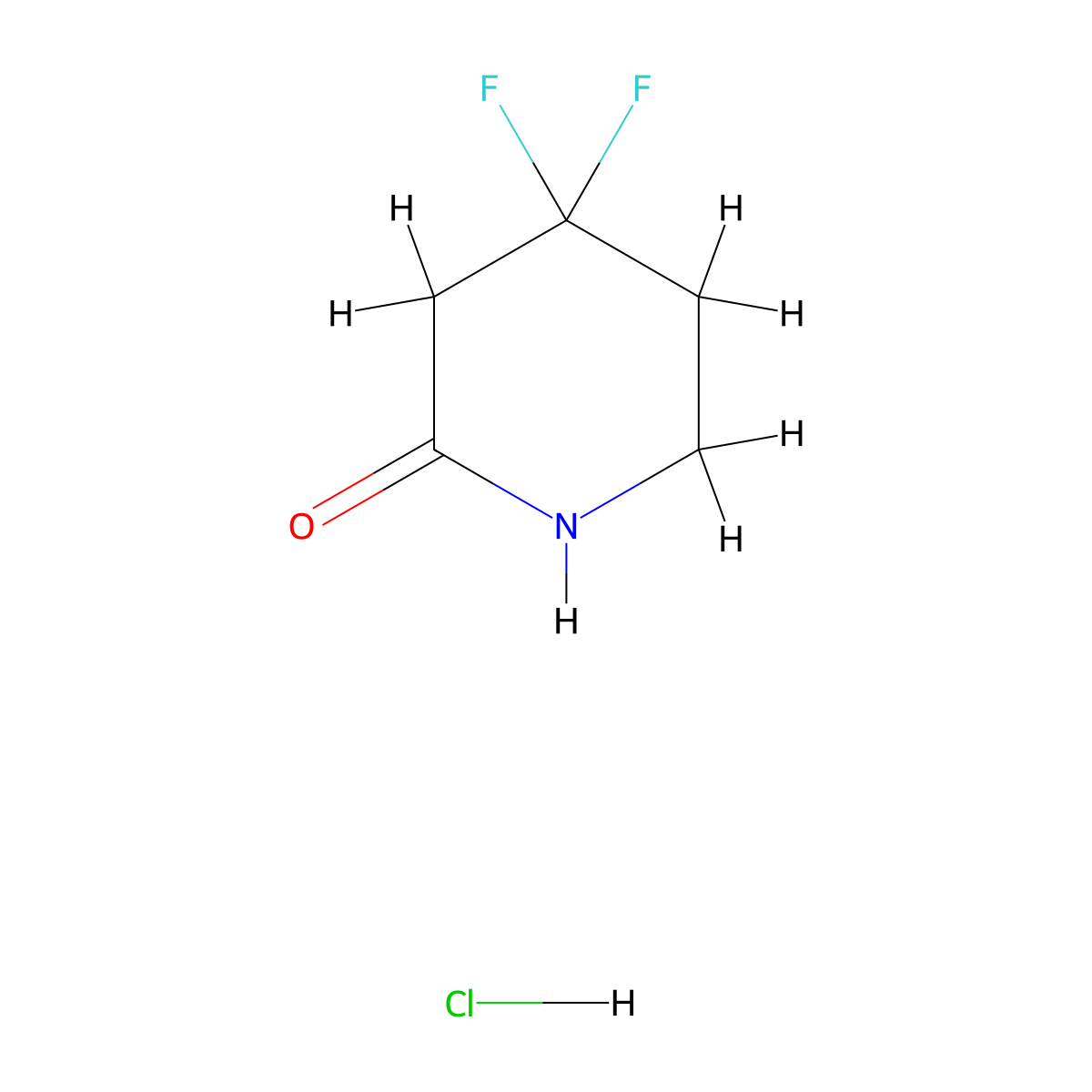 4,4-Difluoropiperidin-2-one hydrochloride molecular structure, CAS 2306272-70-6