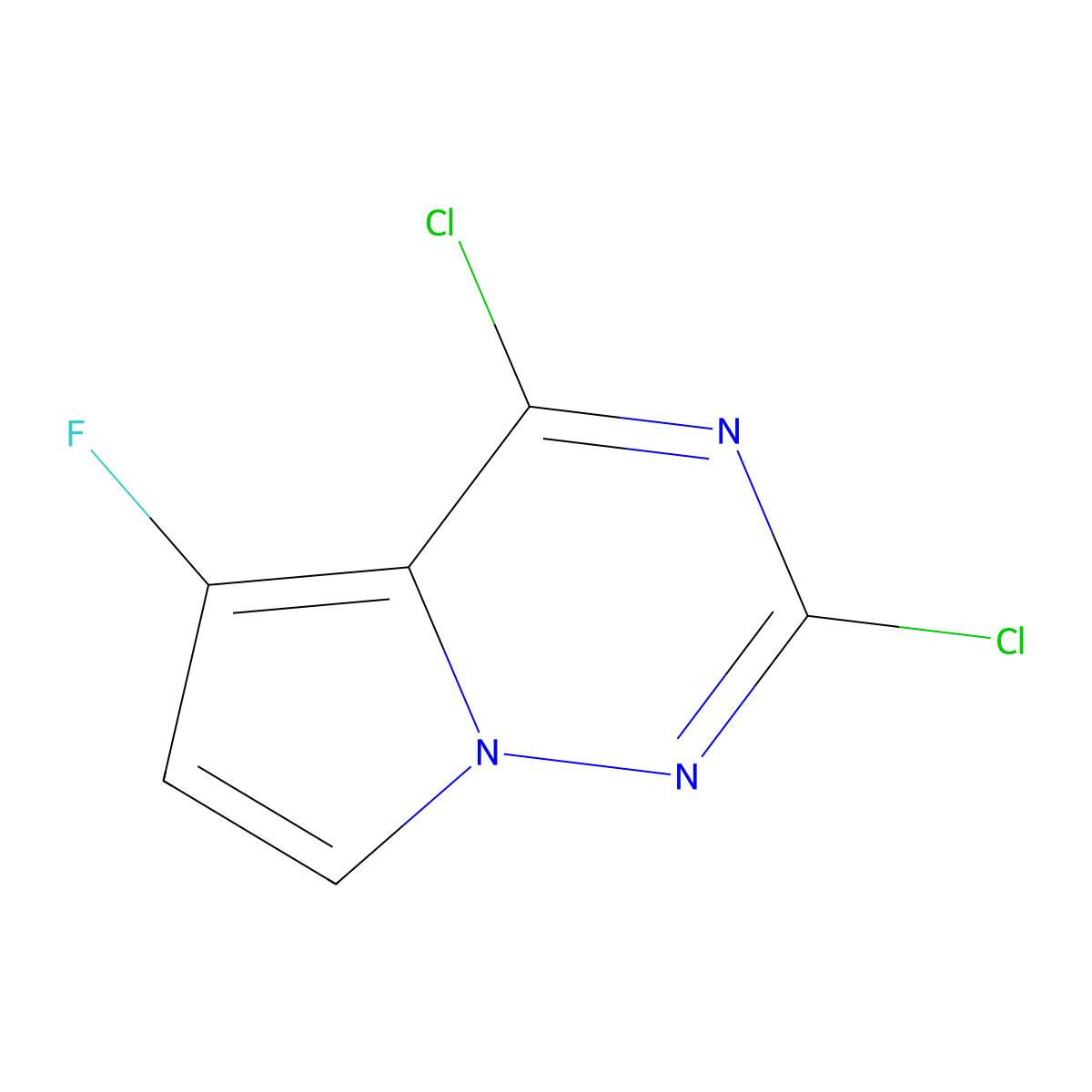 2,4-Dichloro-5-fluoropyrrolo[2,1-f][1,2,4]triazine molecular structure, CAS 2306272-71-7