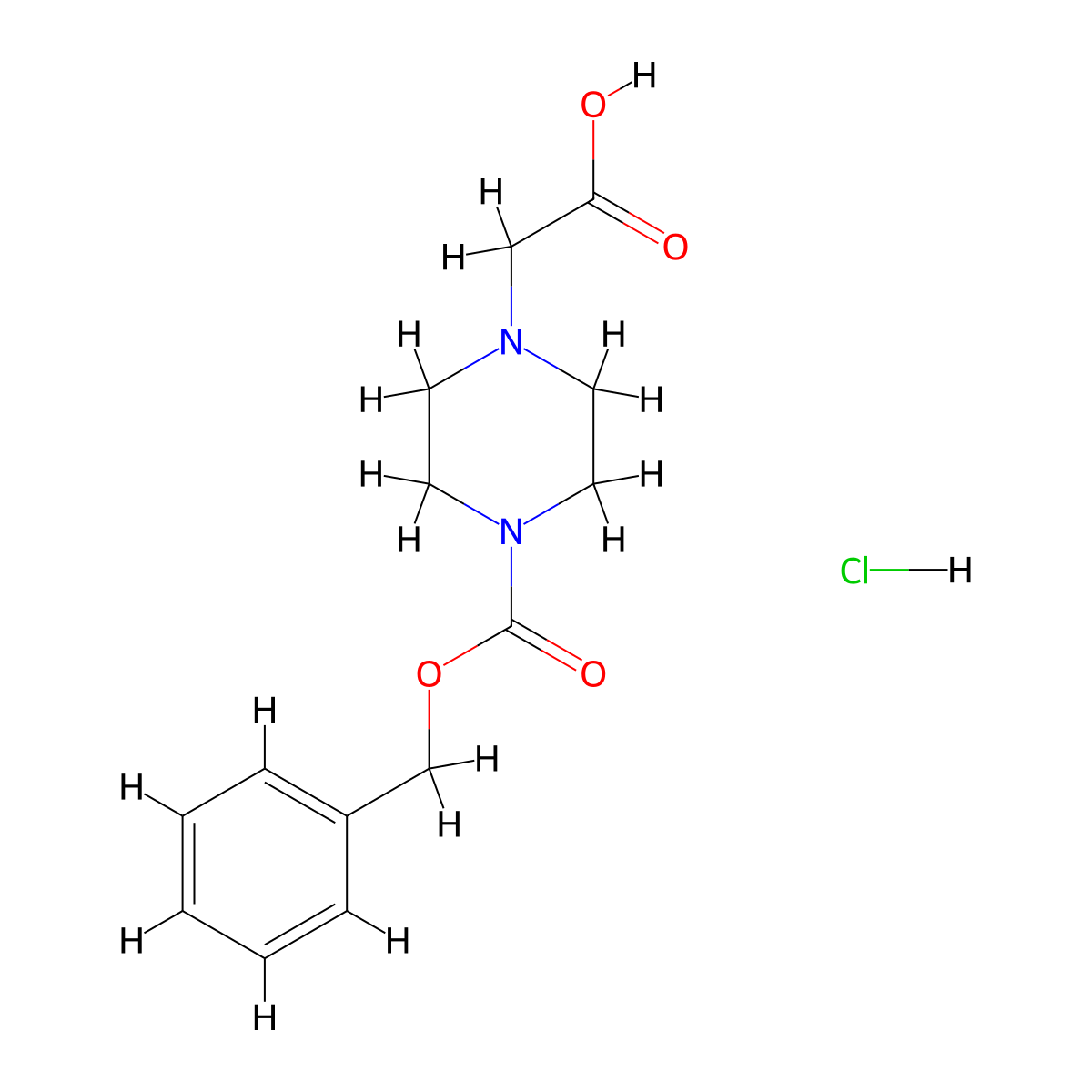 2-(4-((Benzyloxy)carbonyl)piperazin-1-yl)acetic acid hydrochloride molecular structure, CAS 2306272-72-8