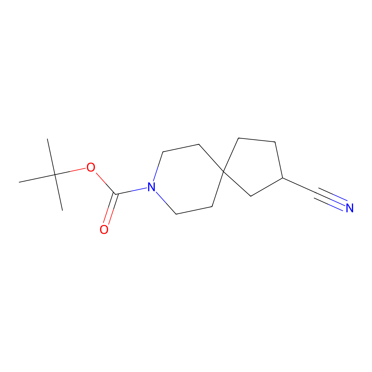 tert-Butyl 2-cyano-8-azaspiro[4.5]decane-8-carboxylate molecular structure, CAS 2306272-99-9