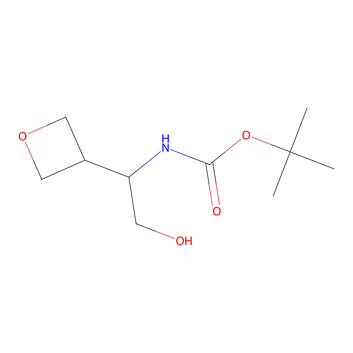 tert-butyl N-(2-hydroxy-1-(oxetan-3-yl)ethyl)carbamate molecular structure, CAS 2306273-06-1