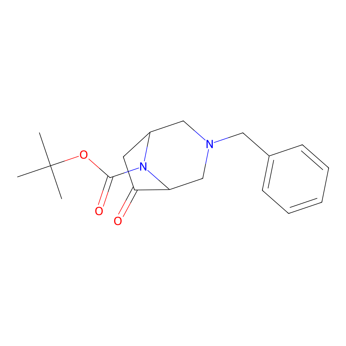 Tert-butyl 3-benzyl-6-oxo-3,8-diazabicyclo[3.2.1]octane-8-carboxylate molecular structure, CAS 2306274-51-9