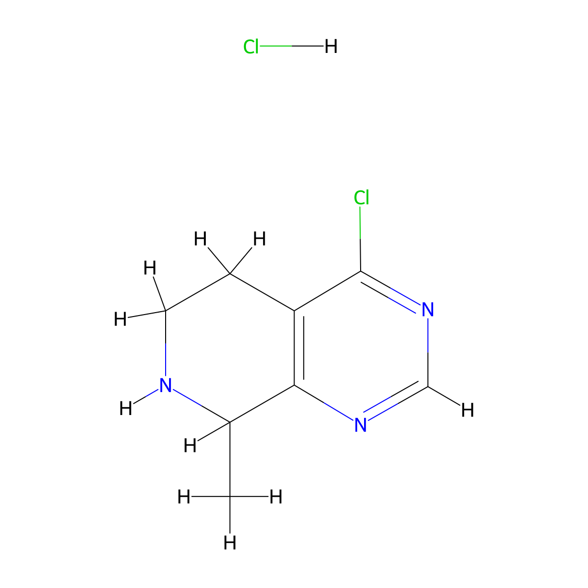 4-Chloro-8-methyl-5,6,7,8-tetrahydropyrido[3,4-d]pyrimidine hydrochloride molecular structure, CAS 2306274-59-7