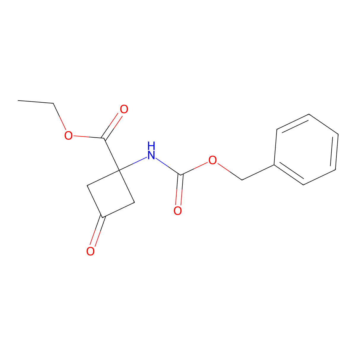 Ethyl 1-(benzyloxycarbonylamino)-3-oxo-cyclobutanecarboxylate molecular structure, CAS 2306274-66-6