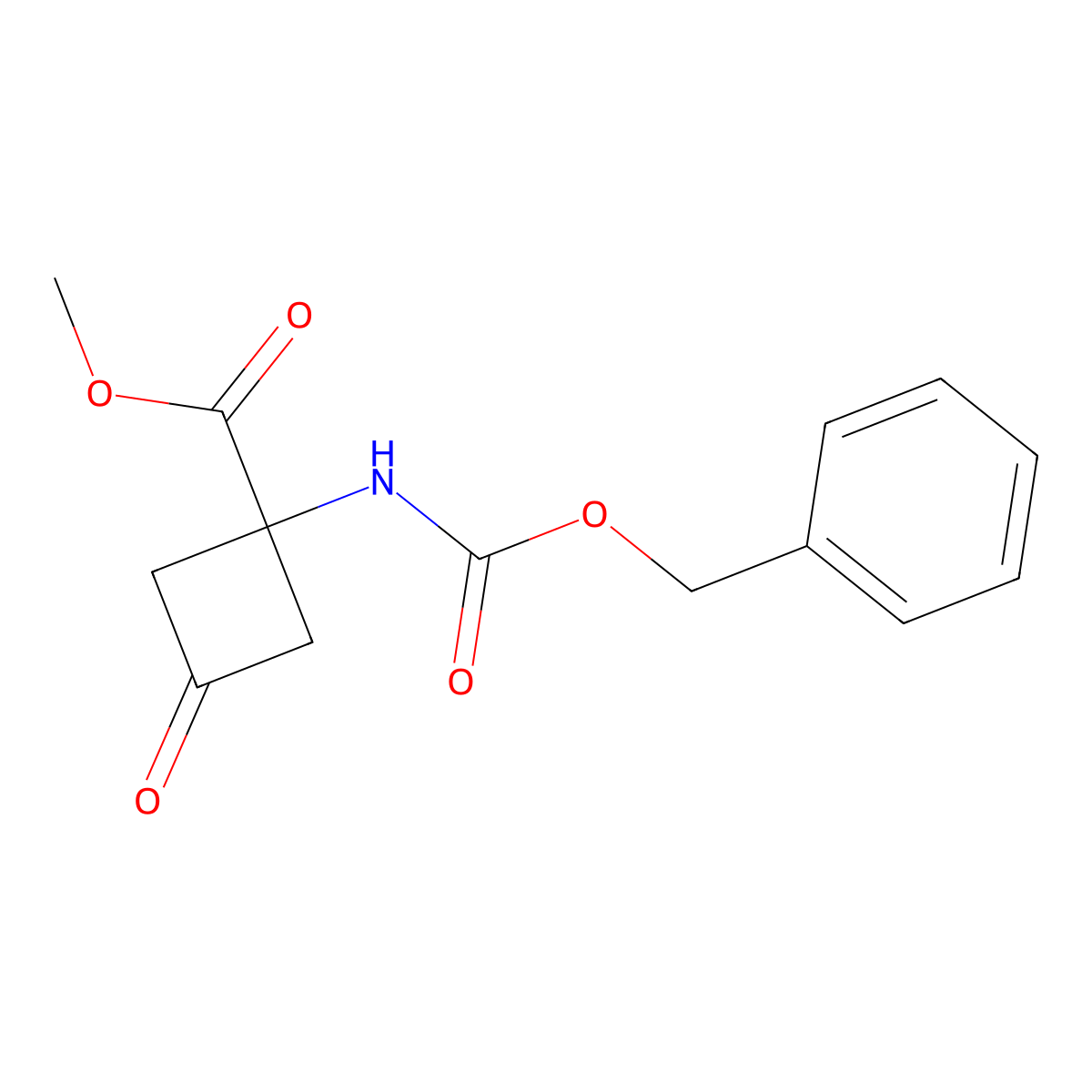 Methyl 1-{[(benzyloxy)carbonyl]amino}-3-oxocyclobutane-1-carboxylate molecular structure, CAS 2306274-81-5