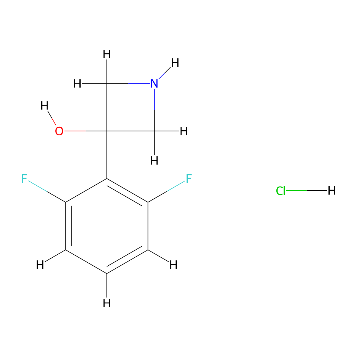 3-(2,6-Difluorophenyl)azetidin-3-ol hydrochloride molecular structure, CAS 2306275-02-3