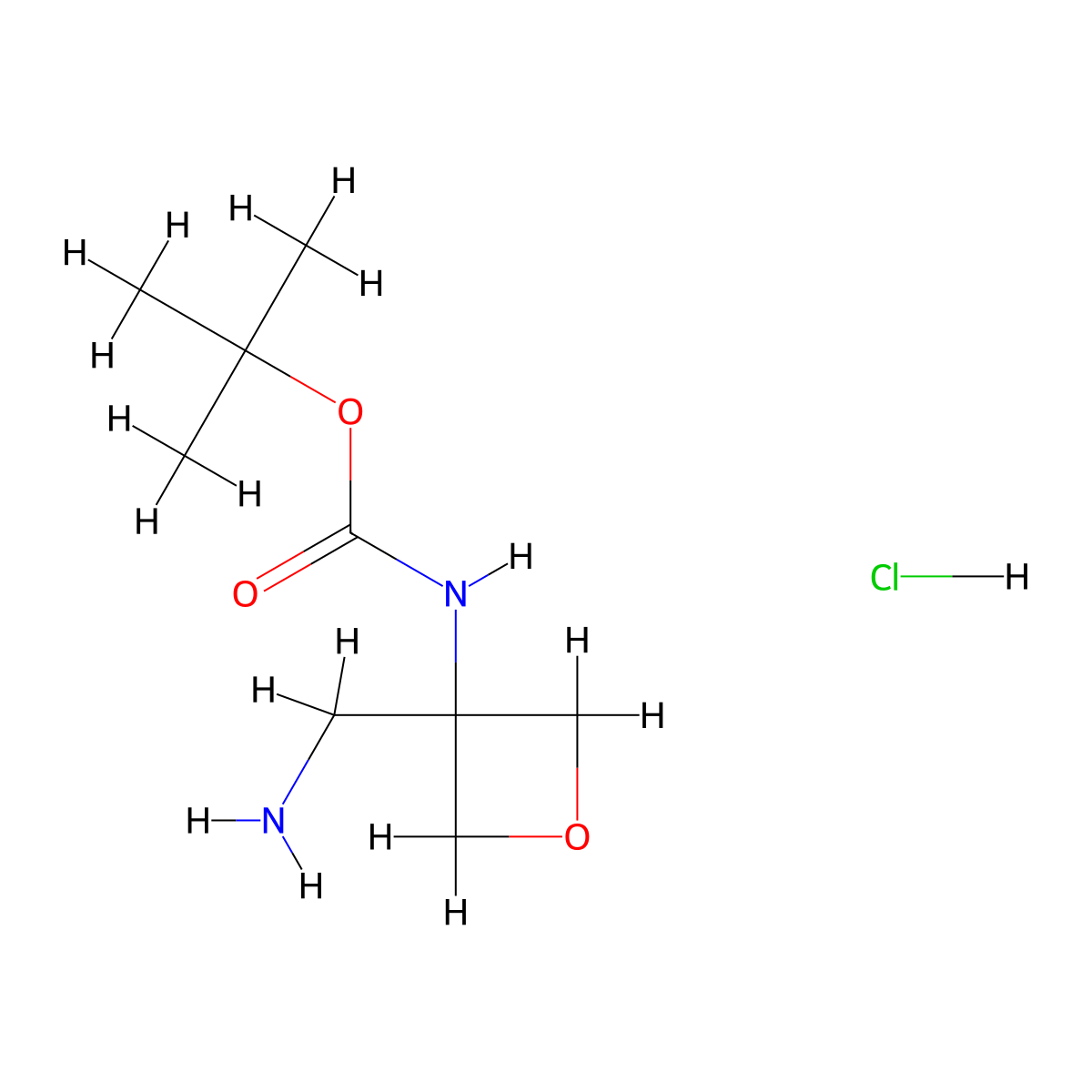 tert-Butyl N-[3-(aminomethyl)oxetan-3-yl]carbamate;hydrochloride molecular structure, CAS 2306275-07-8