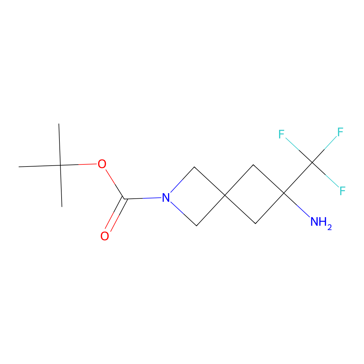 tert-Butyl 6-amino-6-(trifluoromethyl)-2-azaspiro[3.3]heptane-2-carboxylate molecular structure, CAS 2306275-08-9