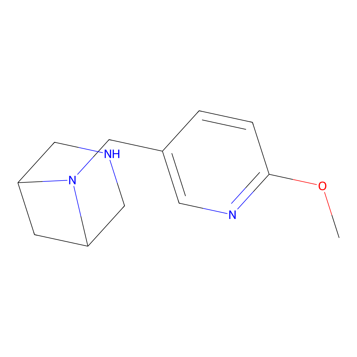 6-[(6-Methoxy-3-pyridyl)methyl]-3,6-diazabicyclo[3.1.1]heptane molecular structure, CAS 2306275-33-0