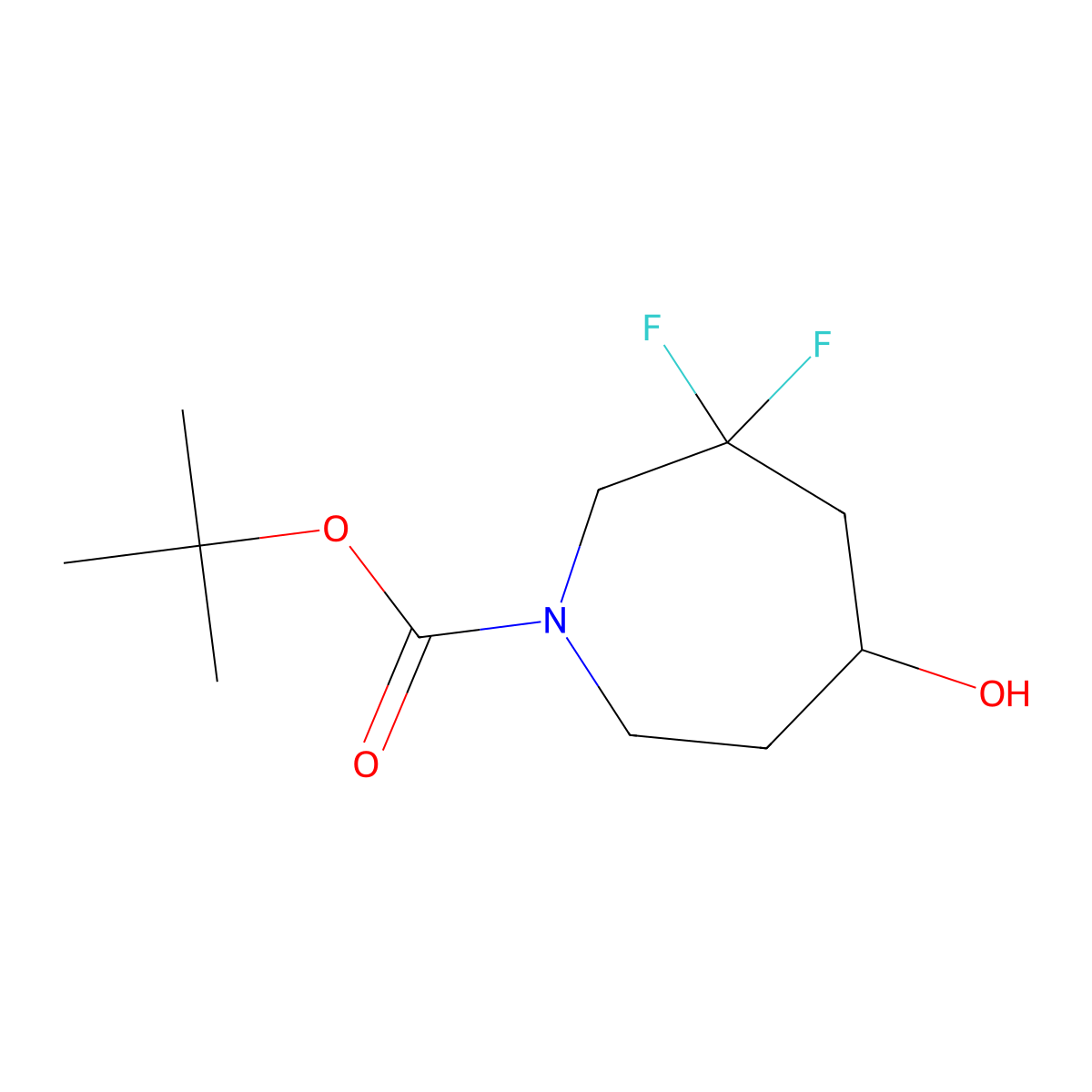 tert-Butyl 3,3-difluoro-5-hydroxy-aZepane-1-carboxylate molecular structure, CAS 2306275-44-3