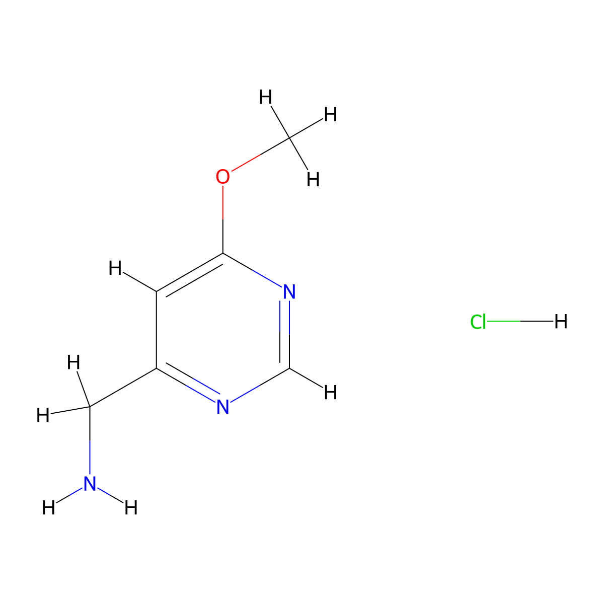 (6-Methoxypyrimidin-4-yl)methanamine hydrochloride molecular structure, CAS 2306275-46-5