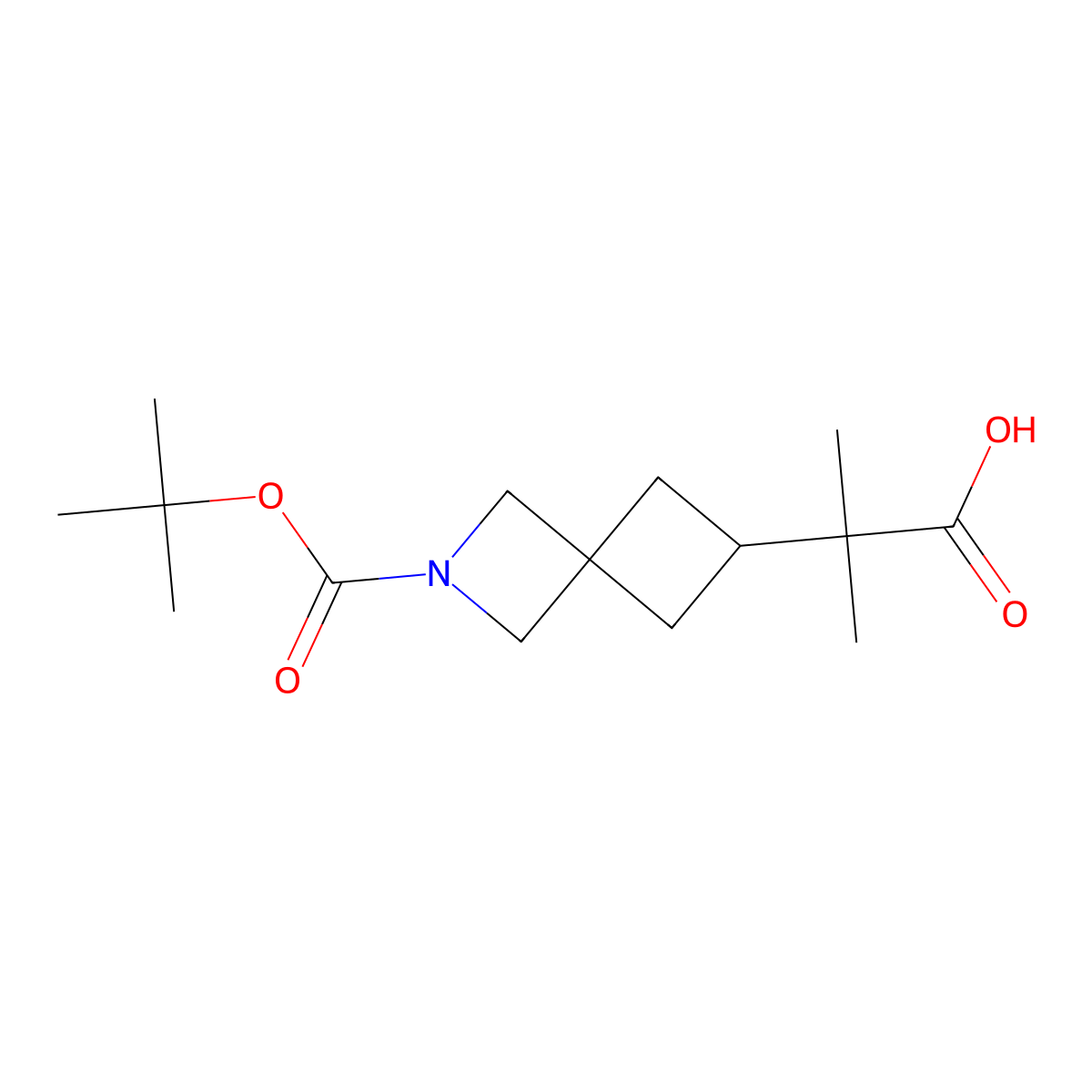 2-(2-Tert-butoxycarbonyl-2-azaspiro[3.3]heptan-6-yl)-2-methyl-propanoic acid molecular structure, CAS 2306275-64-7
