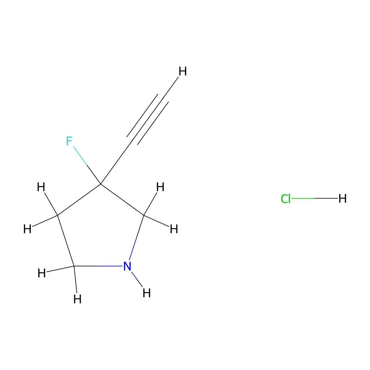 3-Ethynyl-3-fluoro-pyrrolidine;hydrochloride molecular structure, CAS 2306275-74-9