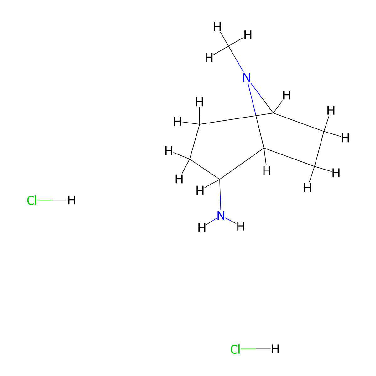 8-Methyl-8-azabicyclo[3.2.1]octan-2-amine dihydrochloride molecular structure, CAS 2306275-76-1