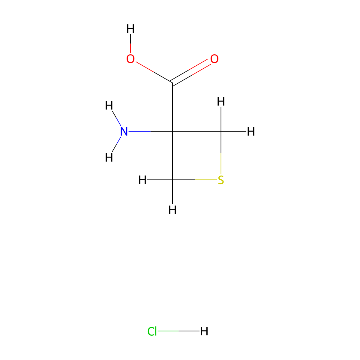 3-Aminothietane-3-carboxylic acid hydrochloride molecular structure, CAS 2306275-97-6