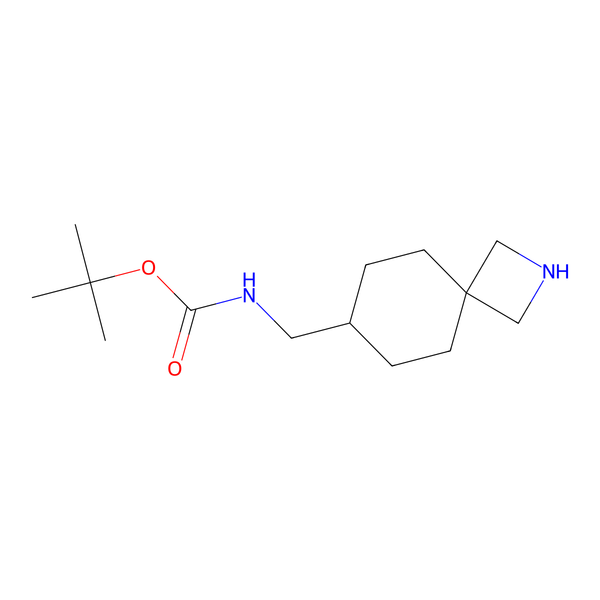 tert-Butyl ((2-azaspiro[3.5]nonan-7-yl)methyl)carbamate molecular structure, CAS 2306275-98-7