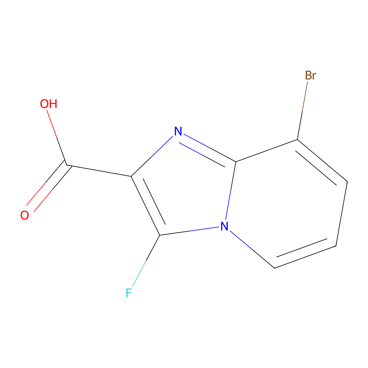 8-Bromo-3-fluoro-imidazo[1,2-a]pyridine-2-carboxylic acid molecular structure, CAS 2306276-04-8