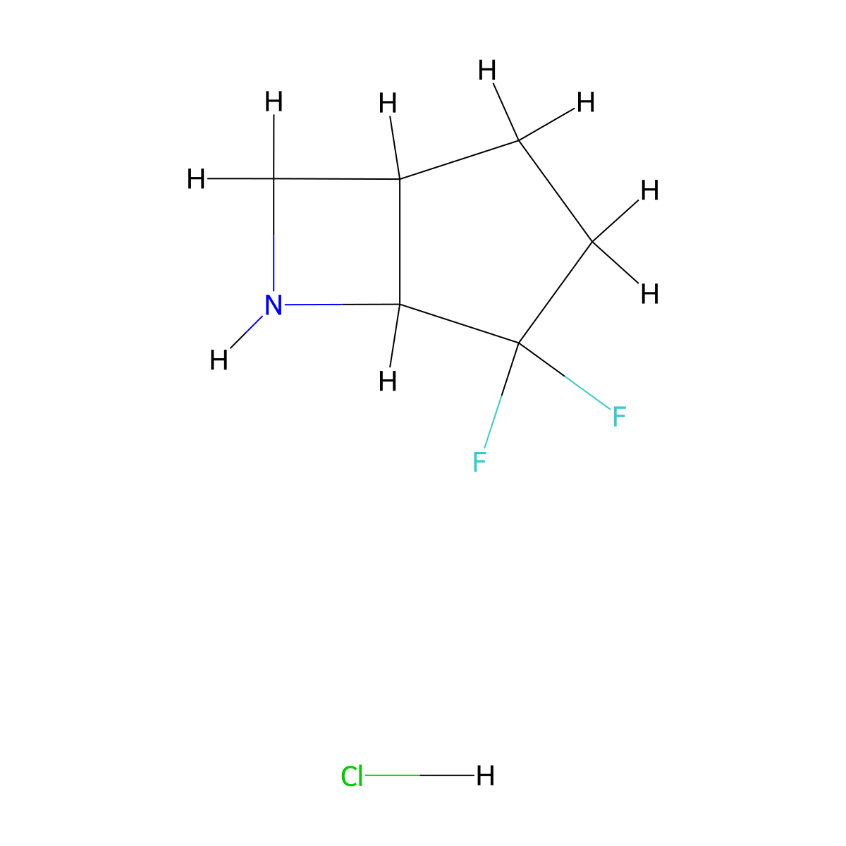 4,4-Difluoro-6-azabicyclo[3.2.0]heptane hydrochloride molecular structure, CAS 2306276-05-9