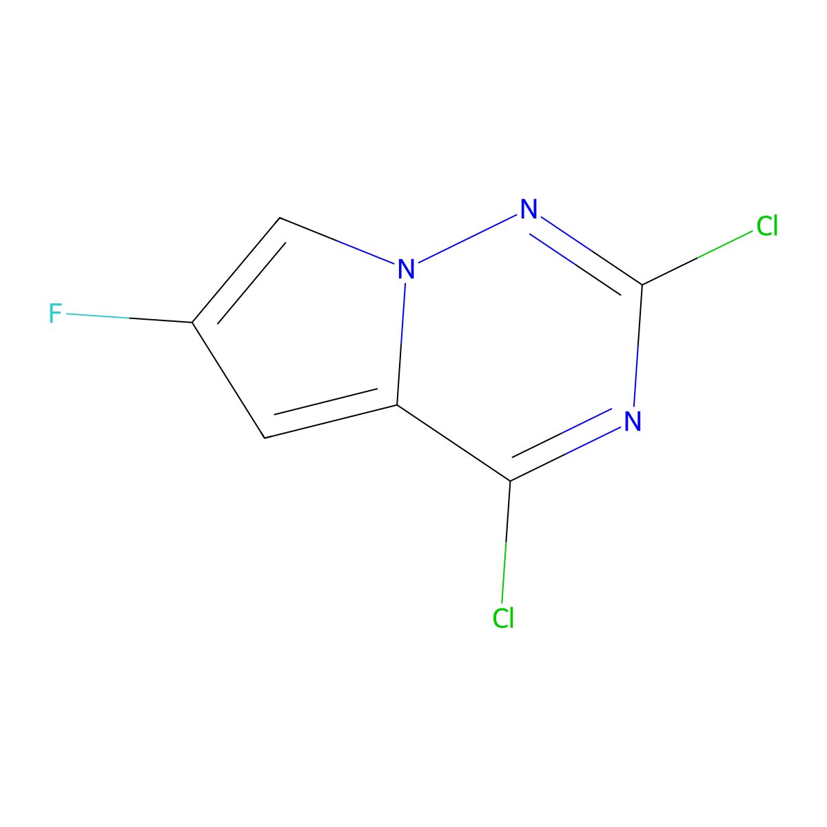 2,4-Dichloro-6-fluoropyrrolo[2,1-f][1,2,4]triazine molecular structure, CAS 2306276-28-6