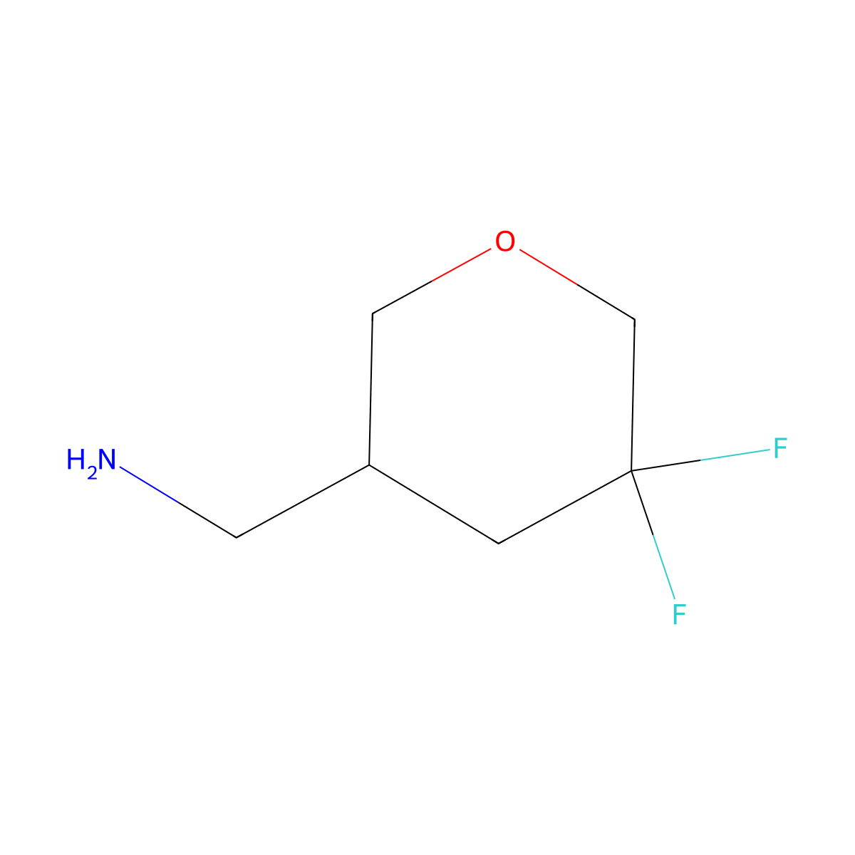 (5,5-Difluorotetrahydropyran-3-yl)methanamine molecular structure, CAS 2306276-60-6