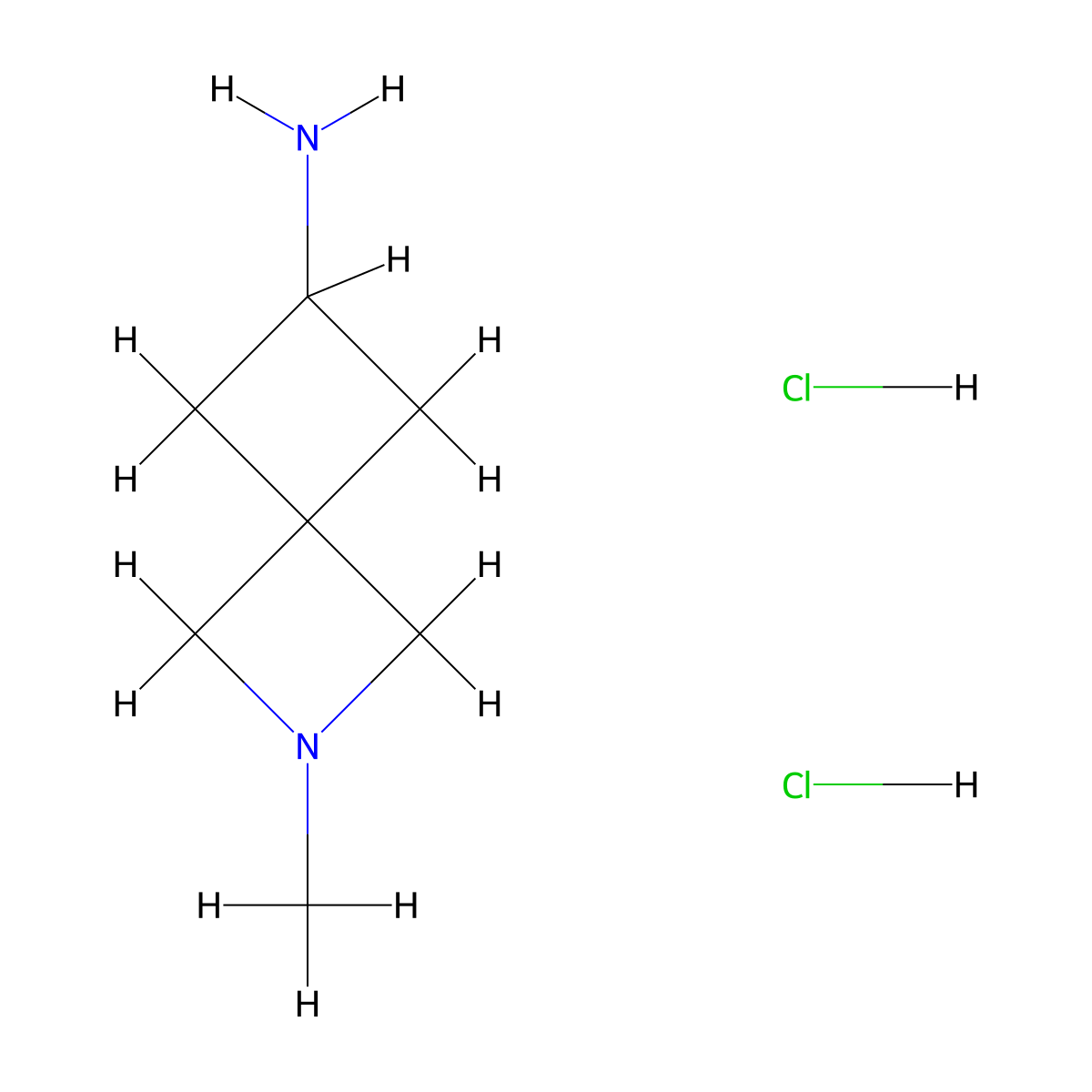 2-Methyl-2-azaspiro[3.3]heptan-6-amine dihydrochloride molecular structure, CAS 2306276-66-2