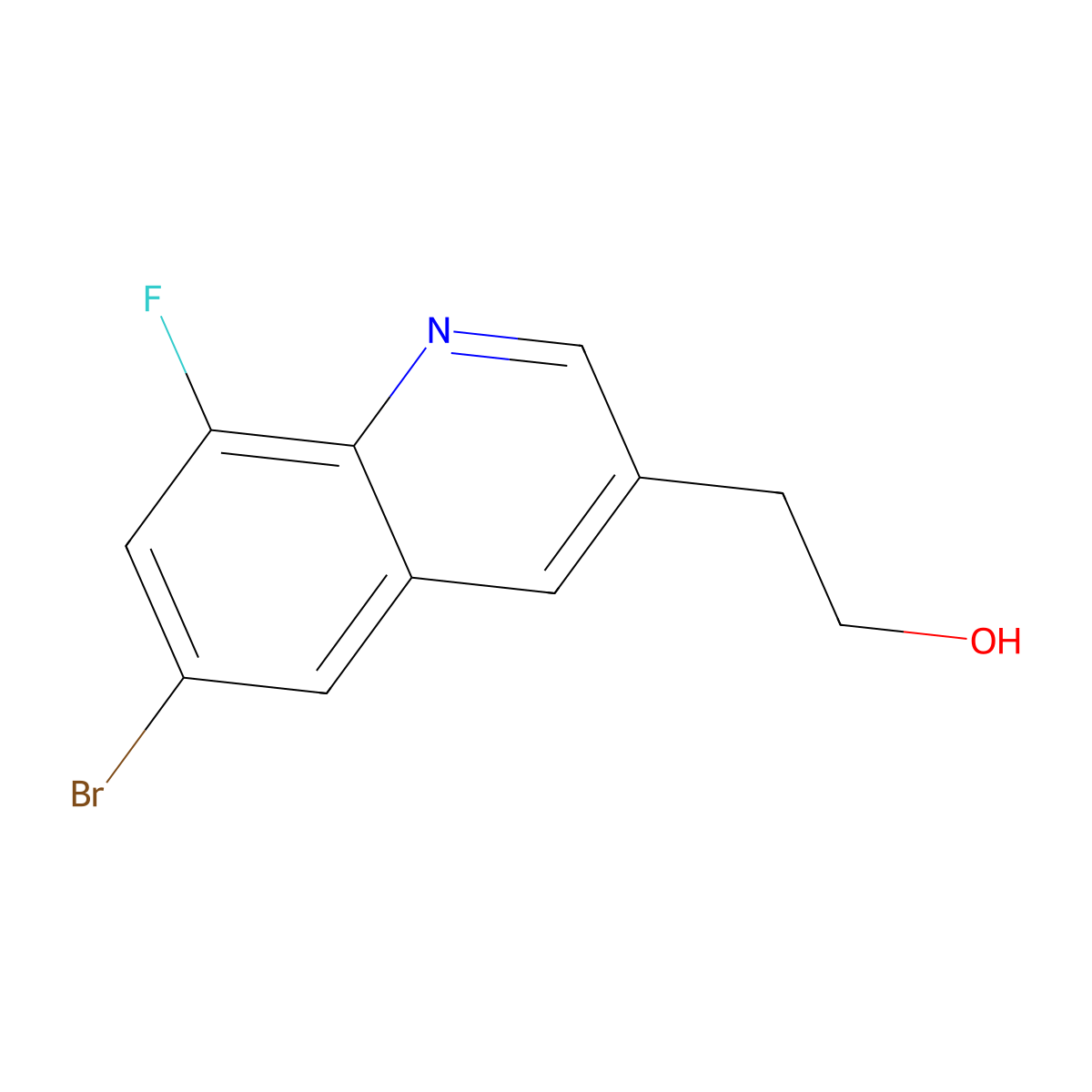 2-(6-Bromo-8-fluoro-3-quinolyl)ethanol molecular structure, CAS 2306277-14-3