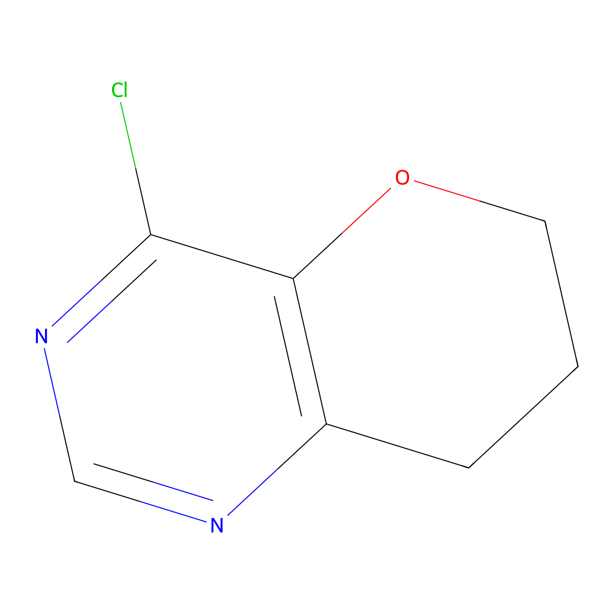 4-Chloro-7,8-dihydro-6h-pyrano[3,2-d]pyrimidine molecular structure, CAS 2306277-26-7