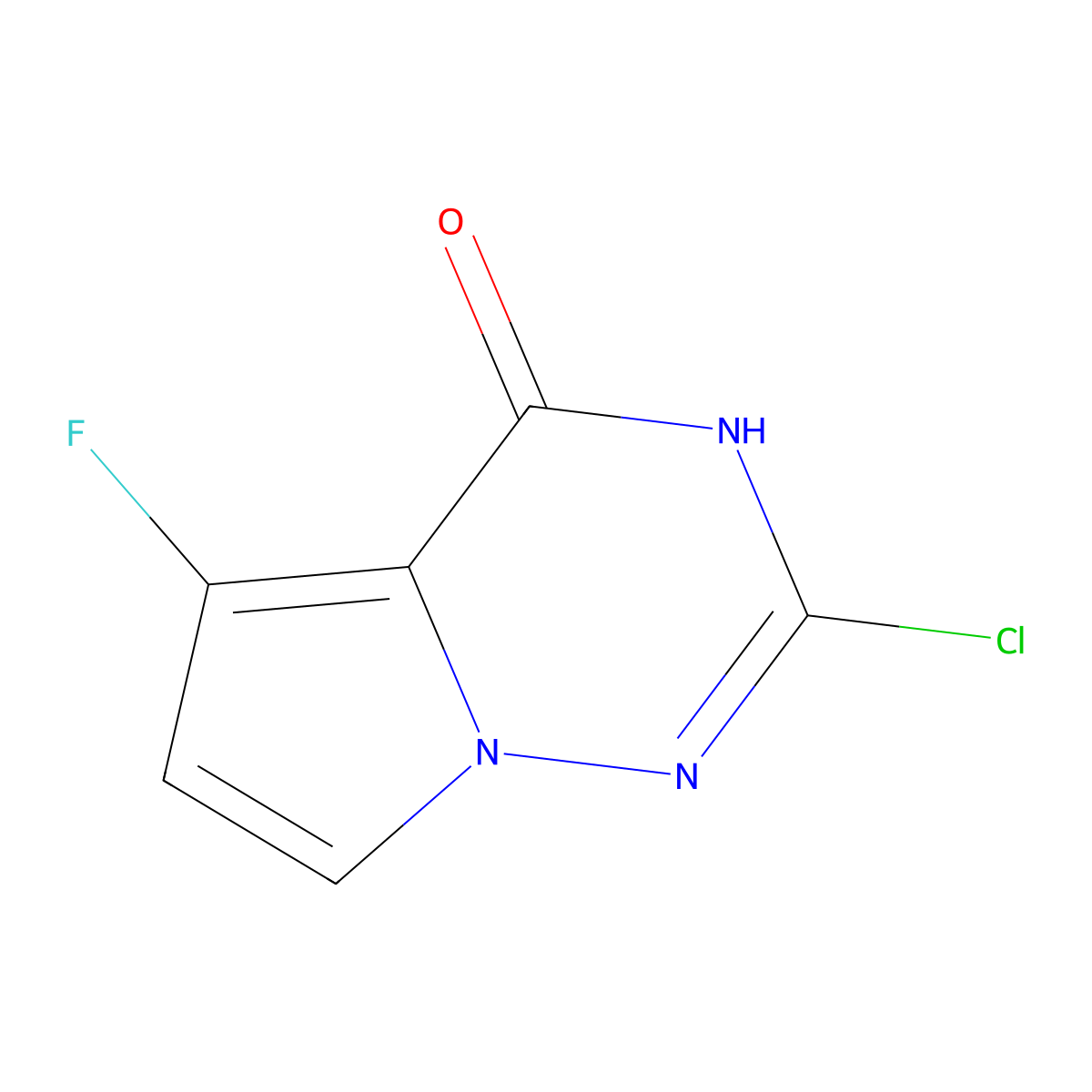 2-chloro-5-fluoro-3H-pyrrolo[2,1-f][1,2,4]triazin-4-one molecular structure, CAS 2306277-55-2