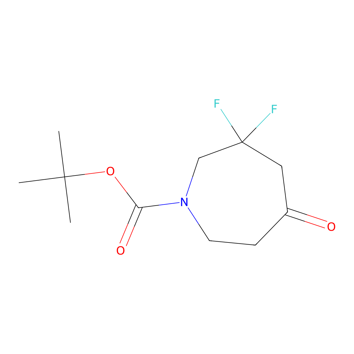 Tert-butyl 3,3-difluoro-5-oxo-azepane-1-carboxylate molecular structure, CAS 2306277-61-0