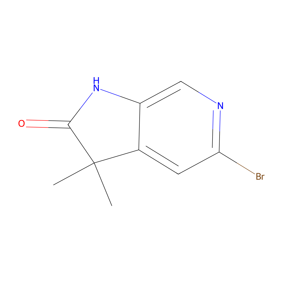 5-bromo-3,3-dimethyl-1H,2H,3H-pyrrolo[2,3-c]pyridin-2-one molecular structure, CAS 2306277-74-5