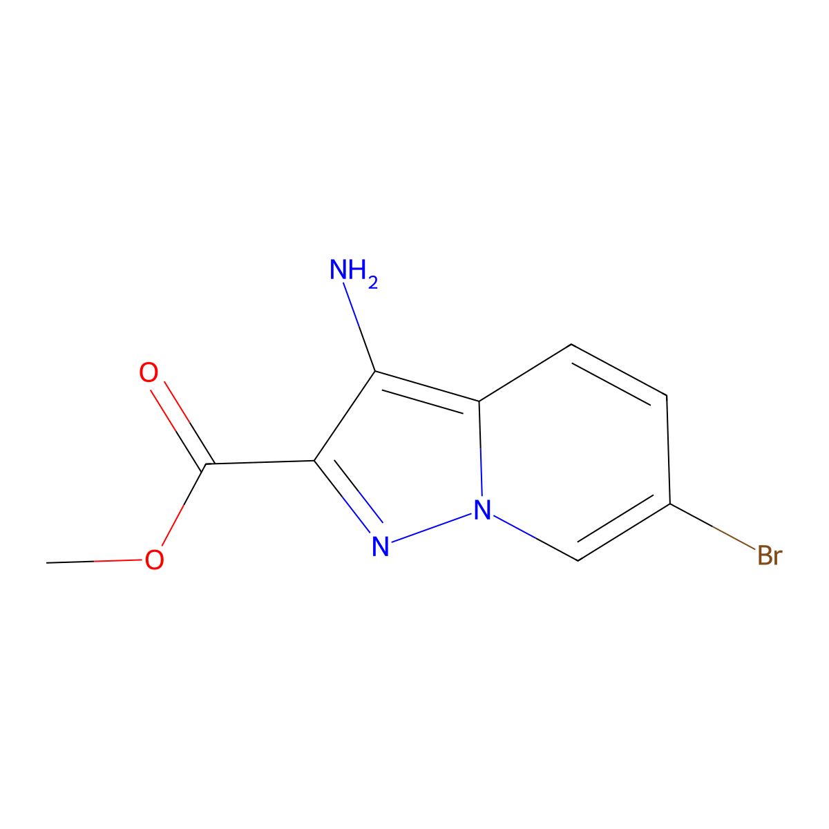 Methyl 3-amino-6-bromopyrazolo[1,5-a]pyridine-2-carboxylate molecular structure, CAS 2306277-82-5