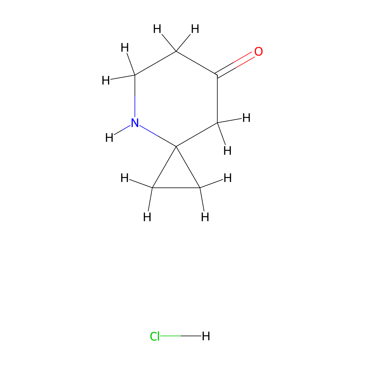 4-Azaspiro(2.5)octan-7-one hydrochloride molecular structure, CAS 2306277-85-8