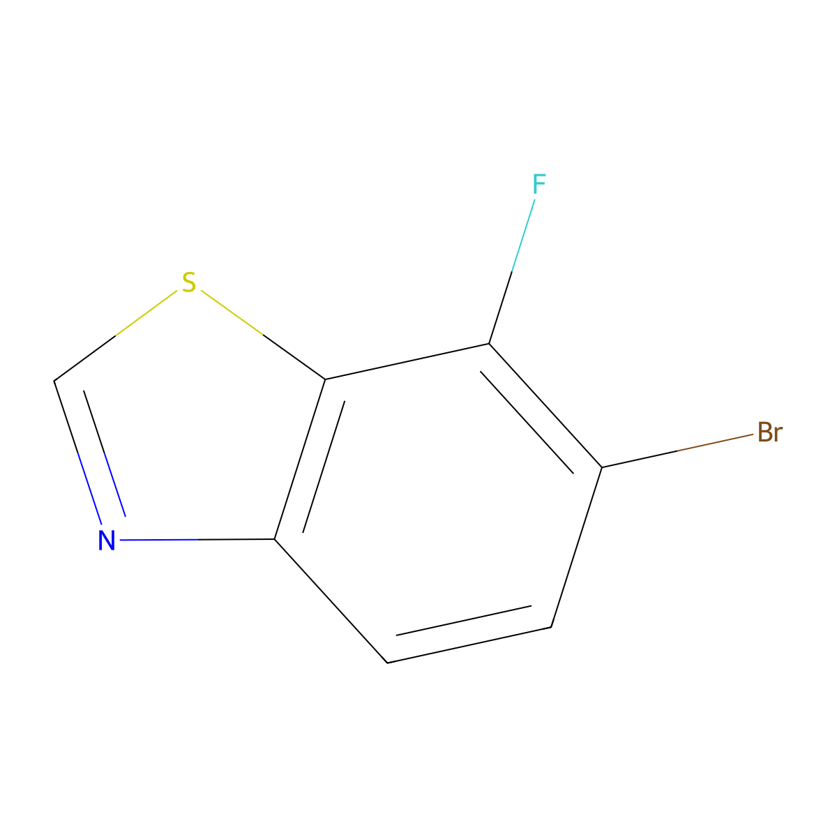 6-Bromo-7-fluoro-1,3-benzothiazole molecular structure, CAS 2306278-05-5