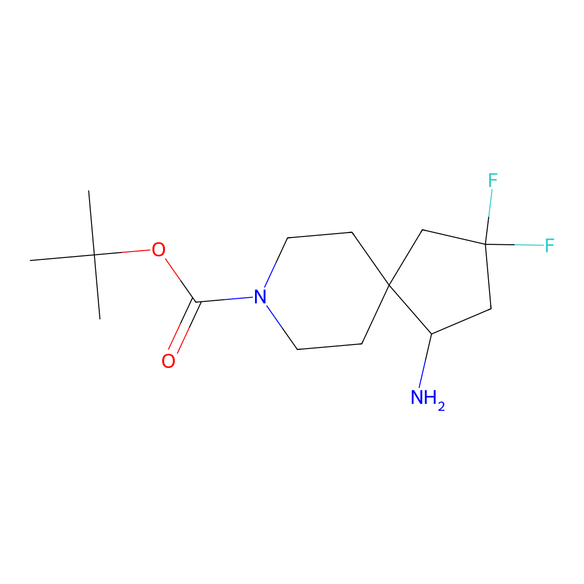 tert-Butyl 1-amino-3,3-difluoro-8-azaspiro[4.5]decane-8-carboxylate molecular structure, CAS 2306278-12-4