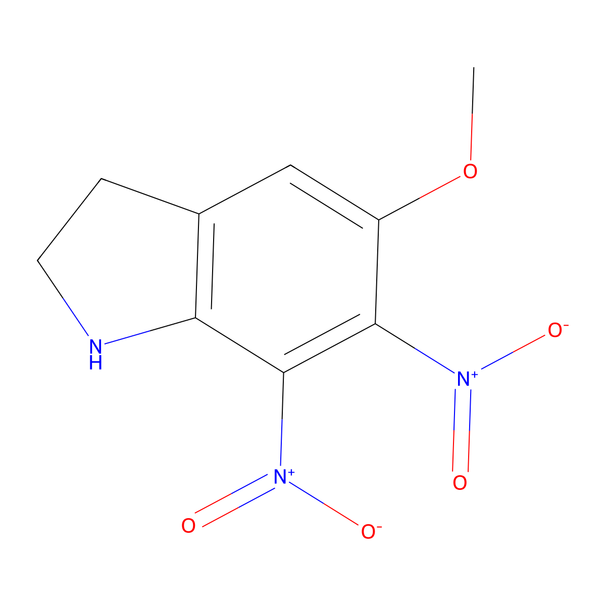 5-Methoxy-6,7-dinitro-indoline molecular structure, CAS 2306278-16-8