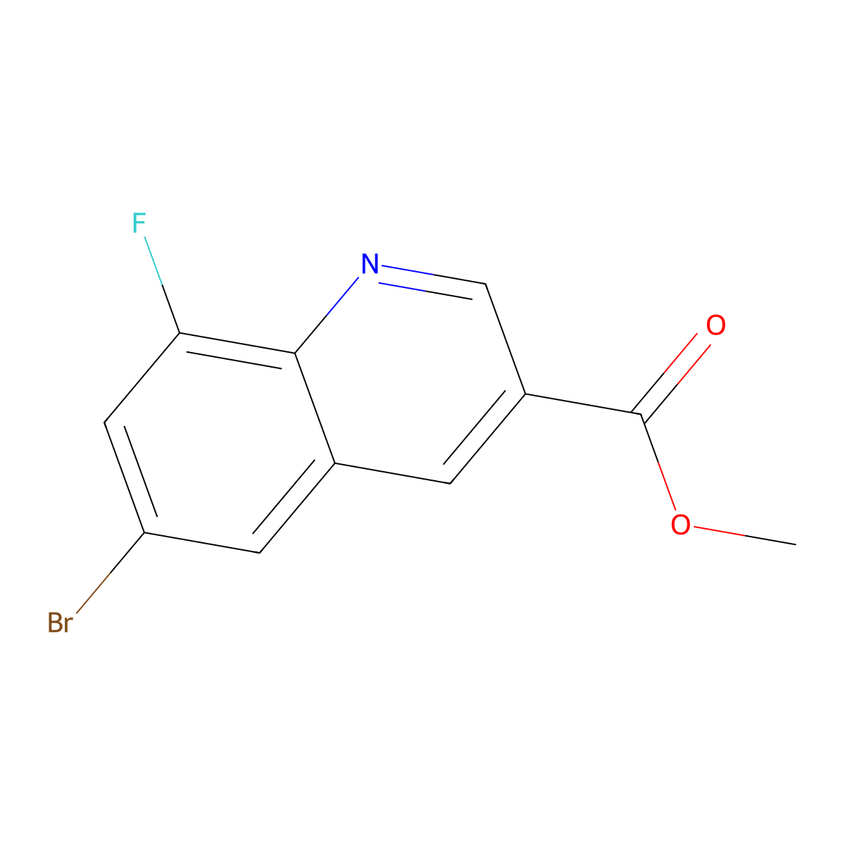 Methyl 6-bromo-8-fluoro-quinoline-3-carboxylate molecular structure, CAS 2306278-42-0