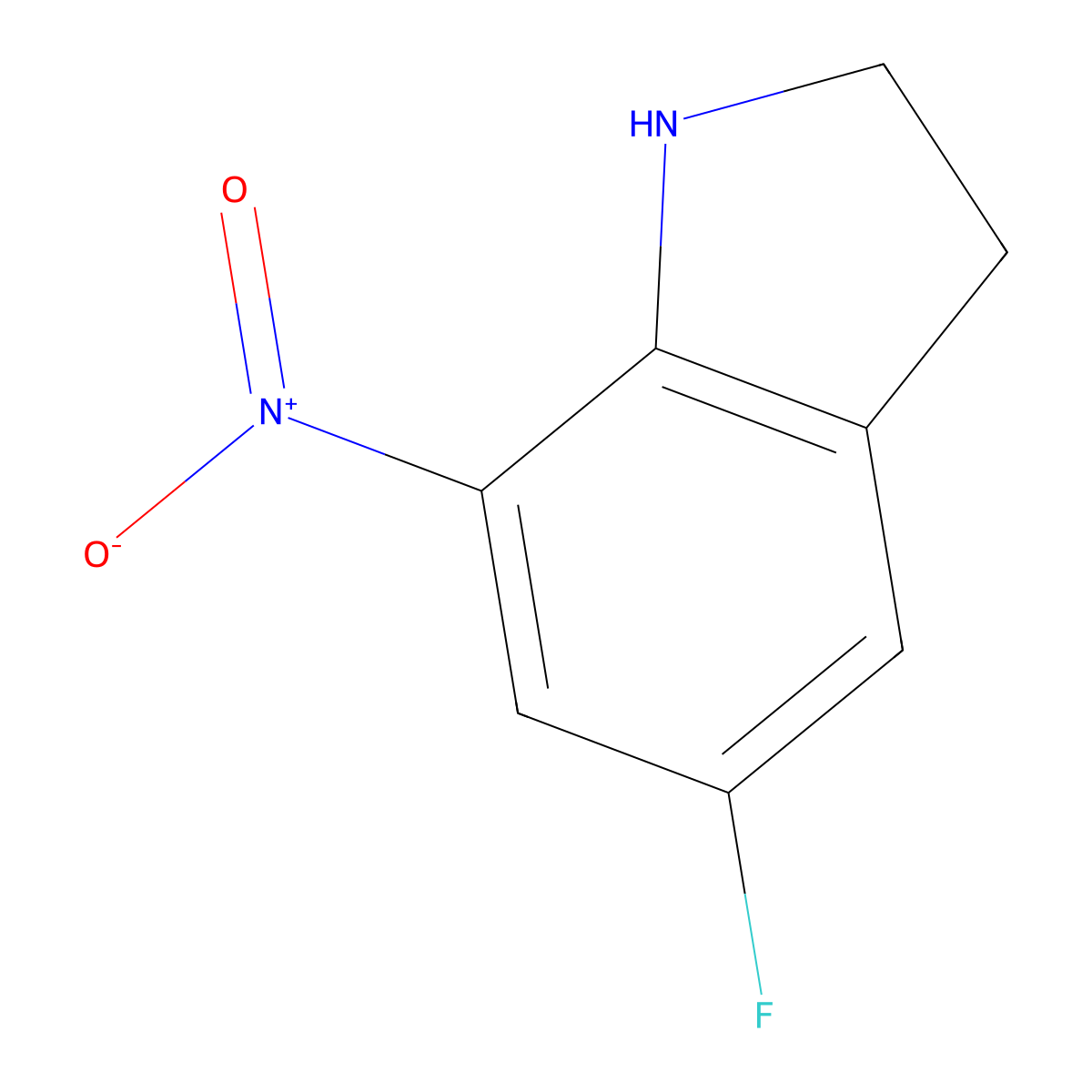 5-Fluoro-7-nitro-indoline molecular structure, CAS 2306278-45-3