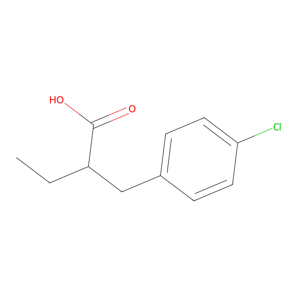 2-(4-Chlorobenzyl)butanoic acid molecular structure, CAS 23063-50-5