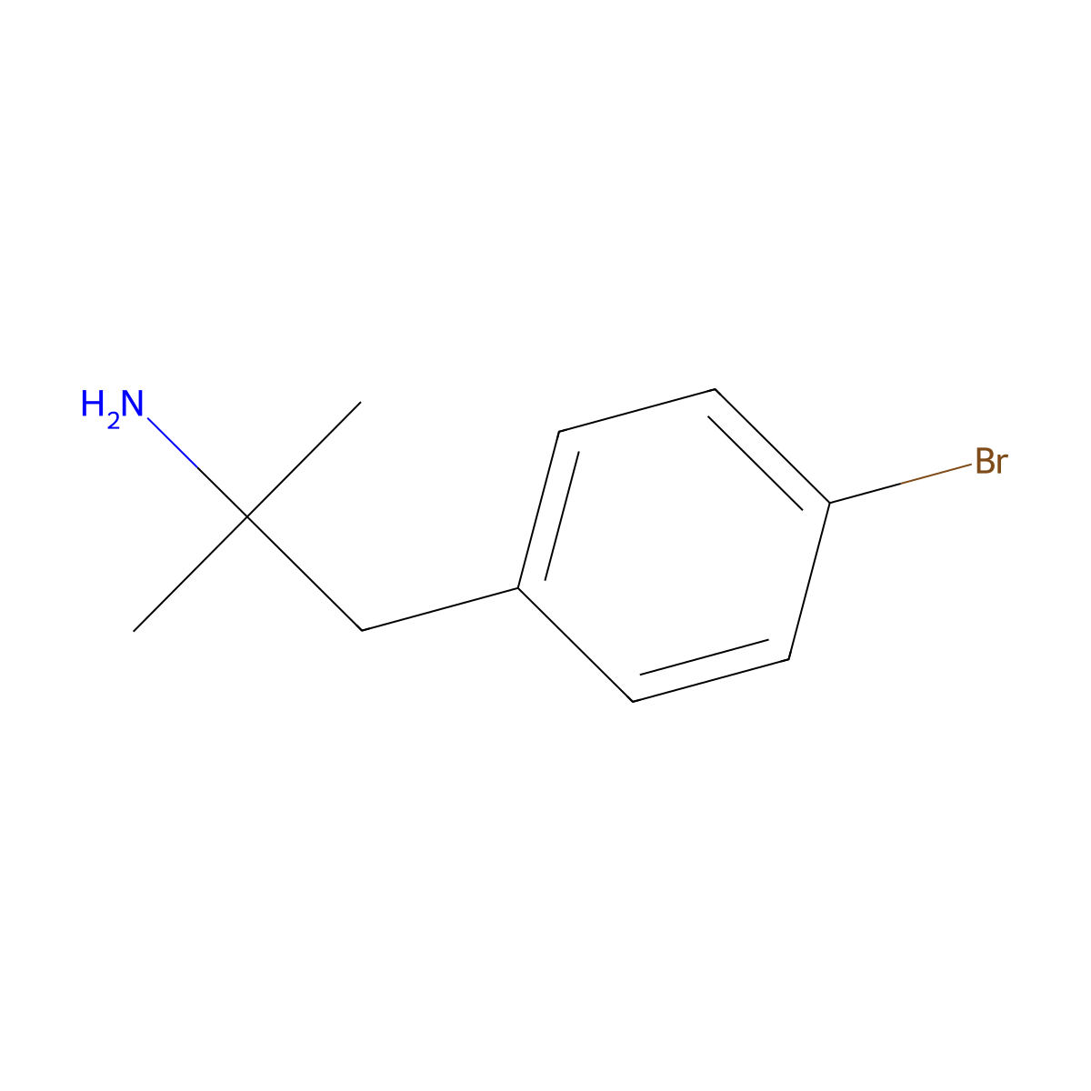 1-(4-Bromophenyl)-2-methylpropan-2-amine molecular structure, CAS 23063-68-5