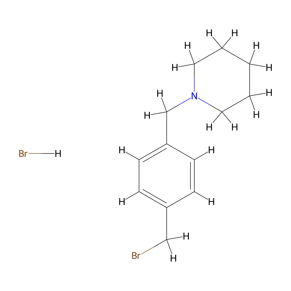 1-(4-(Bromomethyl)benzyl)piperidine hydrobromide molecular structure, CAS 2306347-12-4