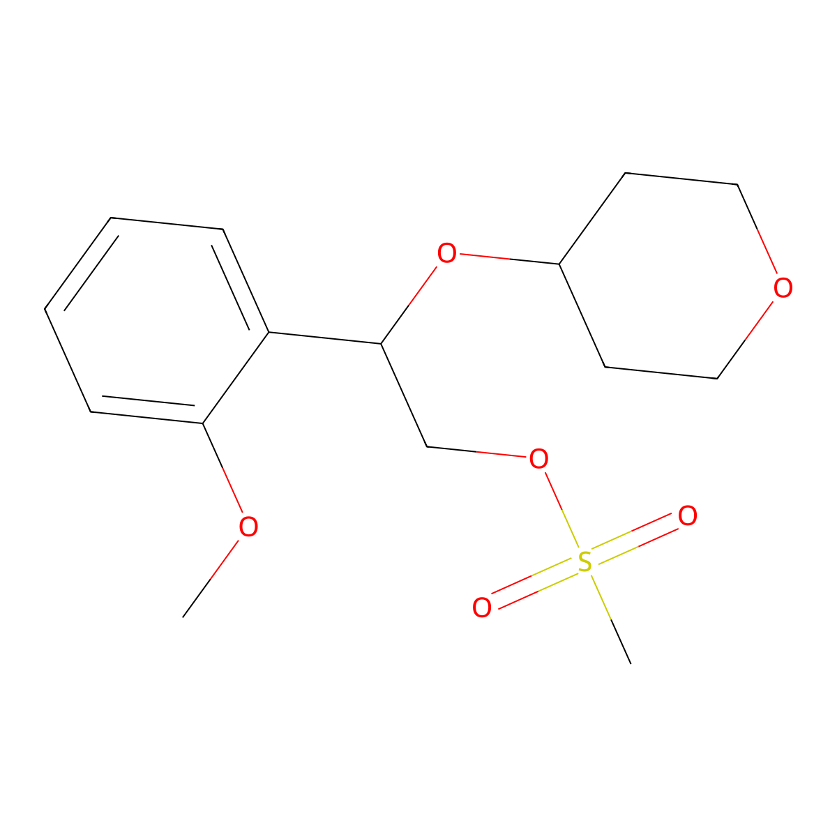2-(2-Methoxyphenyl)-2-[(4-tetrahydropyranyl)oxy]ethyl Methanesulfonate molecular structure, CAS 2306369-31-1