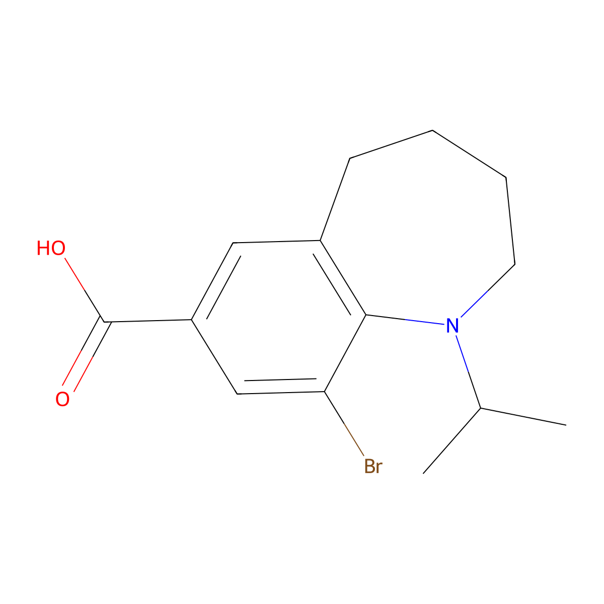 9-Bromo-1-isopropyl-2,3,4,5-tetrahydro-1H-benzo[b]azepine-7-carboxylic Acid molecular structure, CAS 2306369-53-7