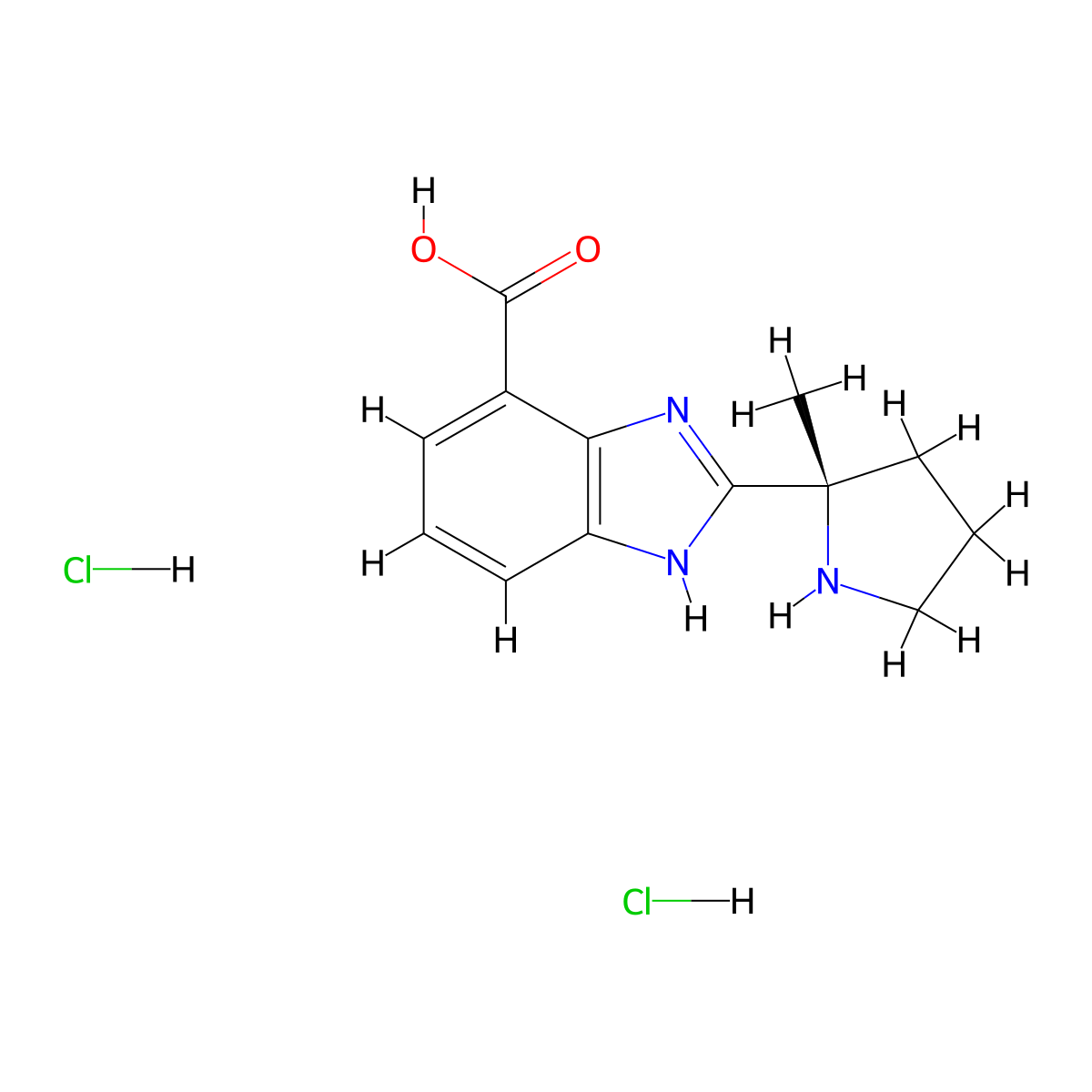 (S)-2-(2-Methyl-2-pyrrolidinyl)-1H-benzimidazole-4-carboxylic Acid Dihydrochloride molecular structure, CAS 2306369-63-9