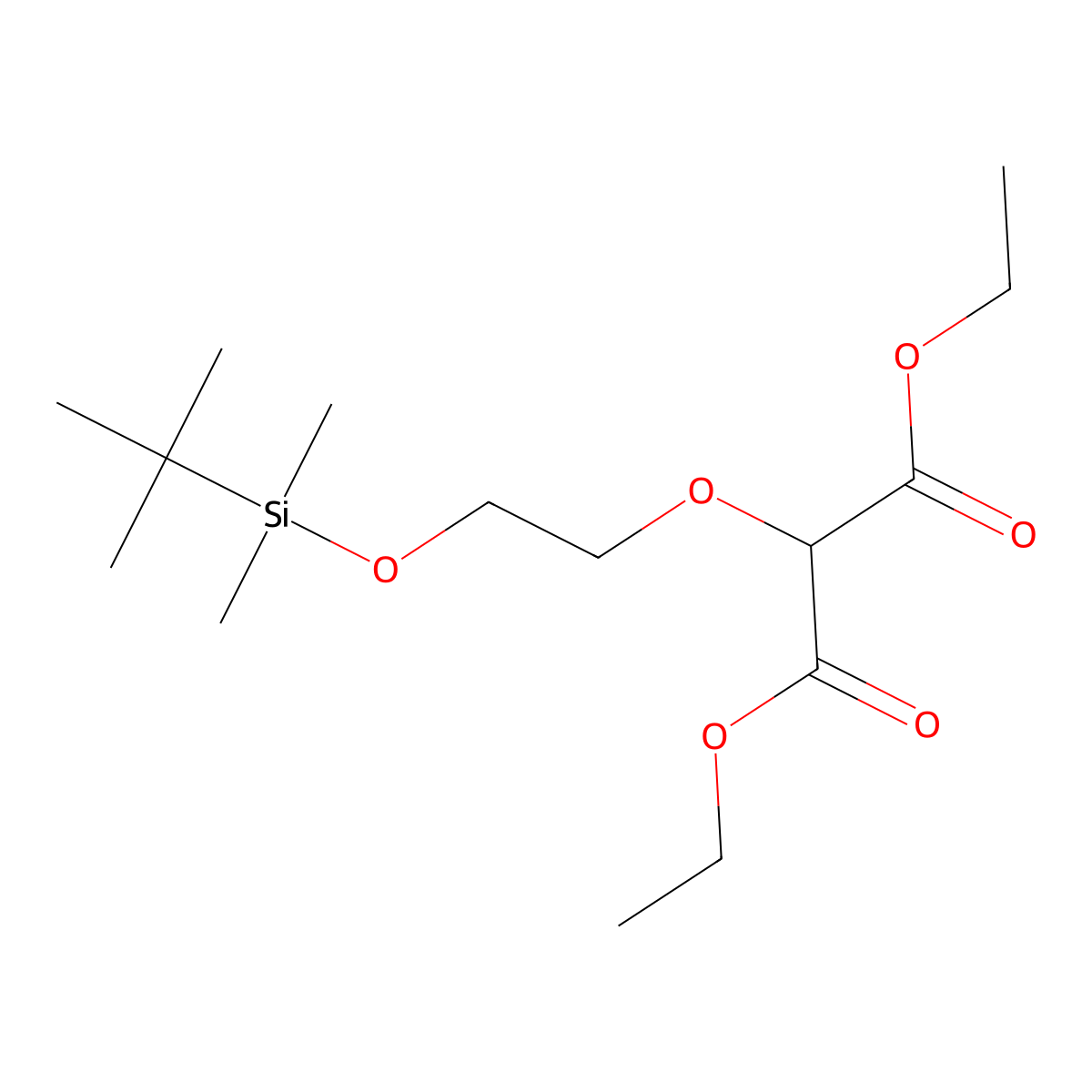 Diethyl 2-[2-[(tert-Butyldimethylsilyl)oxy]ethoxy]malonate molecular structure, CAS 2306369-72-0