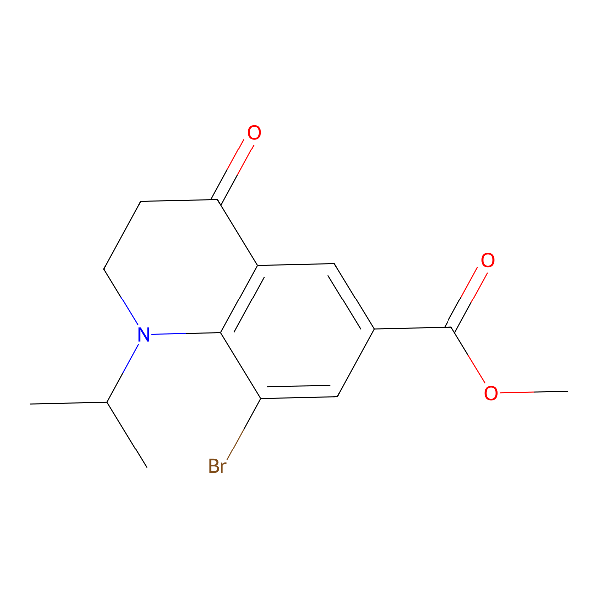 Methyl 8-Bromo-1-isopropyl-4-oxo-1,2,3,4-tetrahydroquinoline-6-carboxylate molecular structure, CAS 2306369-74-2