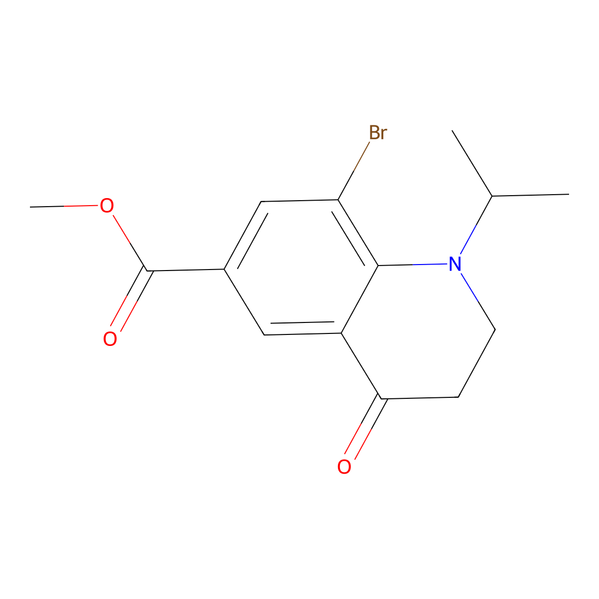 Methyl 8-Bromo-1-isopropyl-4-oxo-1,2,3,4-tetrahydroquinoline-6-carboxylate molecular structure, CAS 2306369-74-2