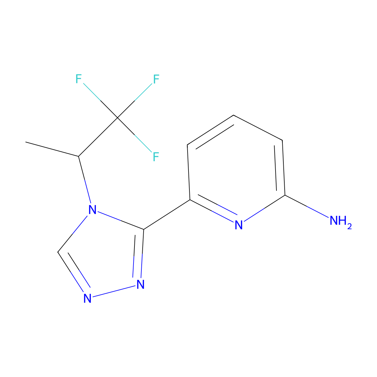 (S)-6-[4-(1,1,1-Trifluoro-2-propyl)-4H-1,2,4-triazol-3-yl]-2-pyridinamine molecular structure, CAS 2306369-77-5